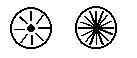 Circle with Radiating Lines or Grooves