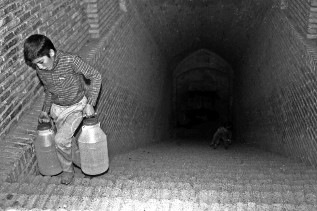 carrying water up from underground cistern