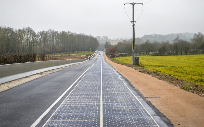 road in France made of solar cells