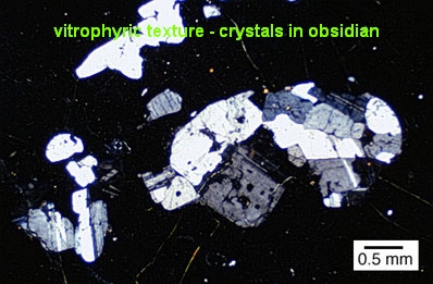 vitrophyric texture - obsidian glass