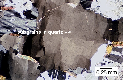 sub-grains in quartz