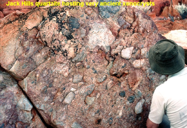 Jack Hills quartz pebble conglomerate source of ancient xenocrysts