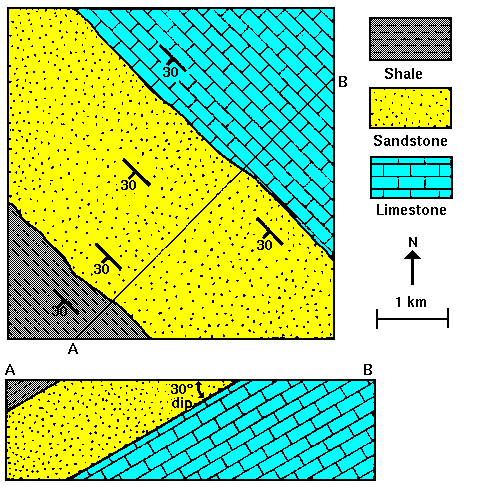 in an undisturbed sequence of sedimentary rocks