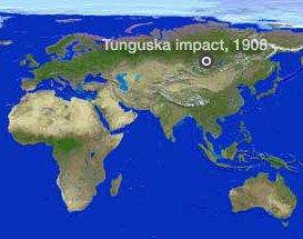map location of Tunguska