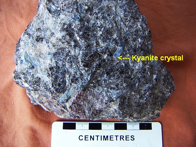 kyanite schist (kyanite in blue)